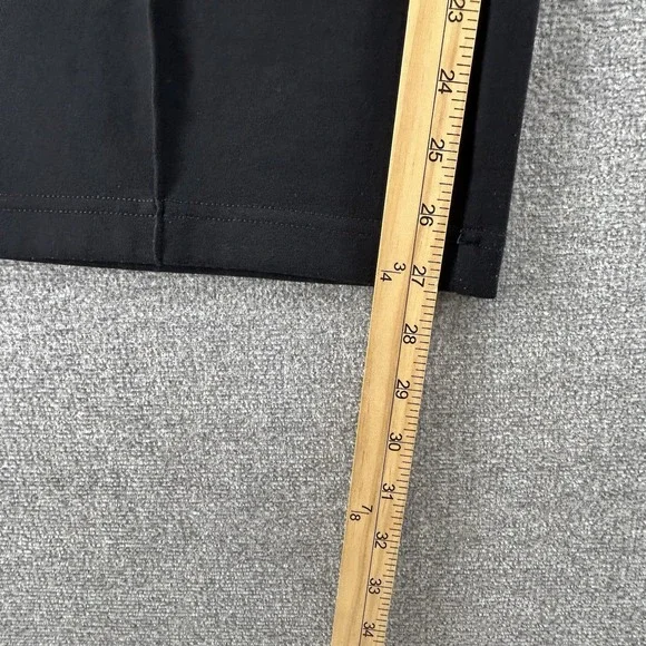 Chicos Pull On Wide Leg Pants Women Size 2R Black White Pinstriped Casual - Picture 8 of 9